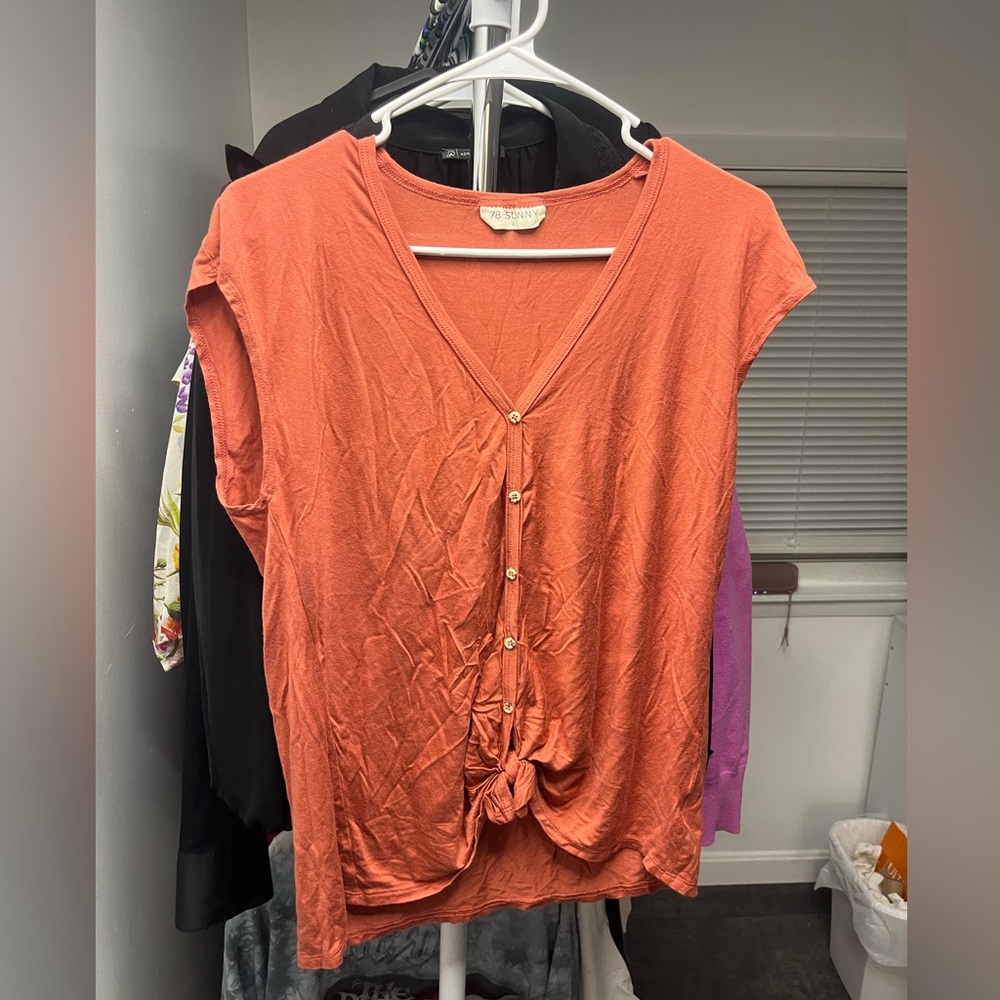 Women's Terracotta Button-Down Shirt